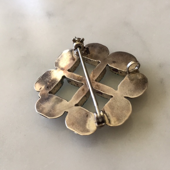 Vintage Zuni Native American Turquoise Needlepoint Pin Pendant - Picture 9 of 13